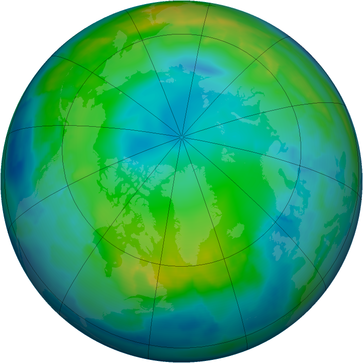 Arctic ozone map for 24 November 2011